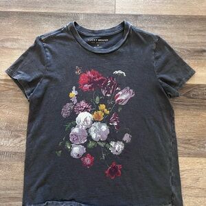 Lucky Brand Floral Graphic Tee Size Small Vintage Wash Boho